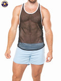 AMERICAN JOCK 8205 Men's Physique Mesh Gym Tank - Black