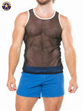 AMERICAN JOCK 8207 Men's Physique Mesh Tank Top - Black