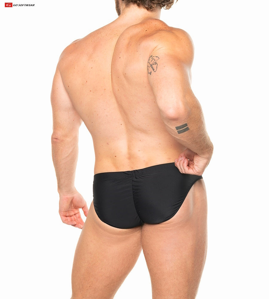 Go Softwear 4597 Men's Apollo 'Buns' Bikini Swim - Black