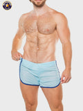 AMERICAN JOCK 8014 Men's Competitor Track Short W/Liner - Sky Blue/Royal