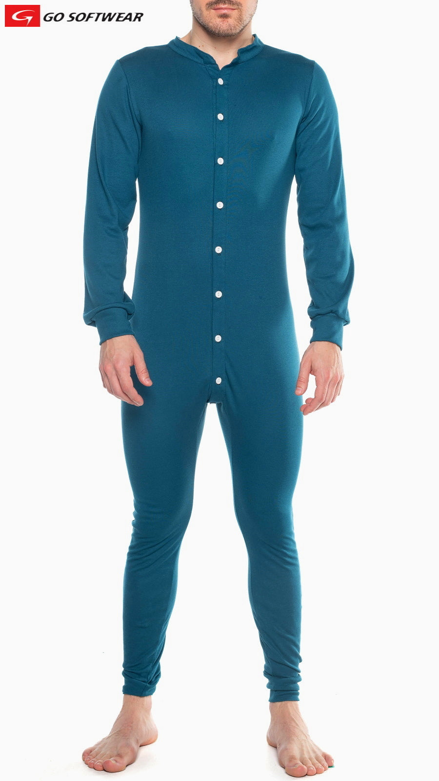 Go Softwear 4706 Men's Lumber Jack Open Back Union Suit - Teal