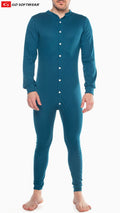 Go Softwear 4706 Men's Lumber Jack Open Back Union Suit - Teal