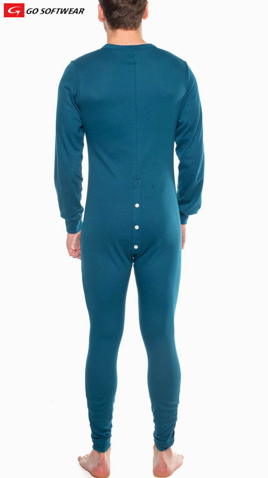 Go Softwear 4706 Men's Lumber Jack Open Back Union Suit - Teal