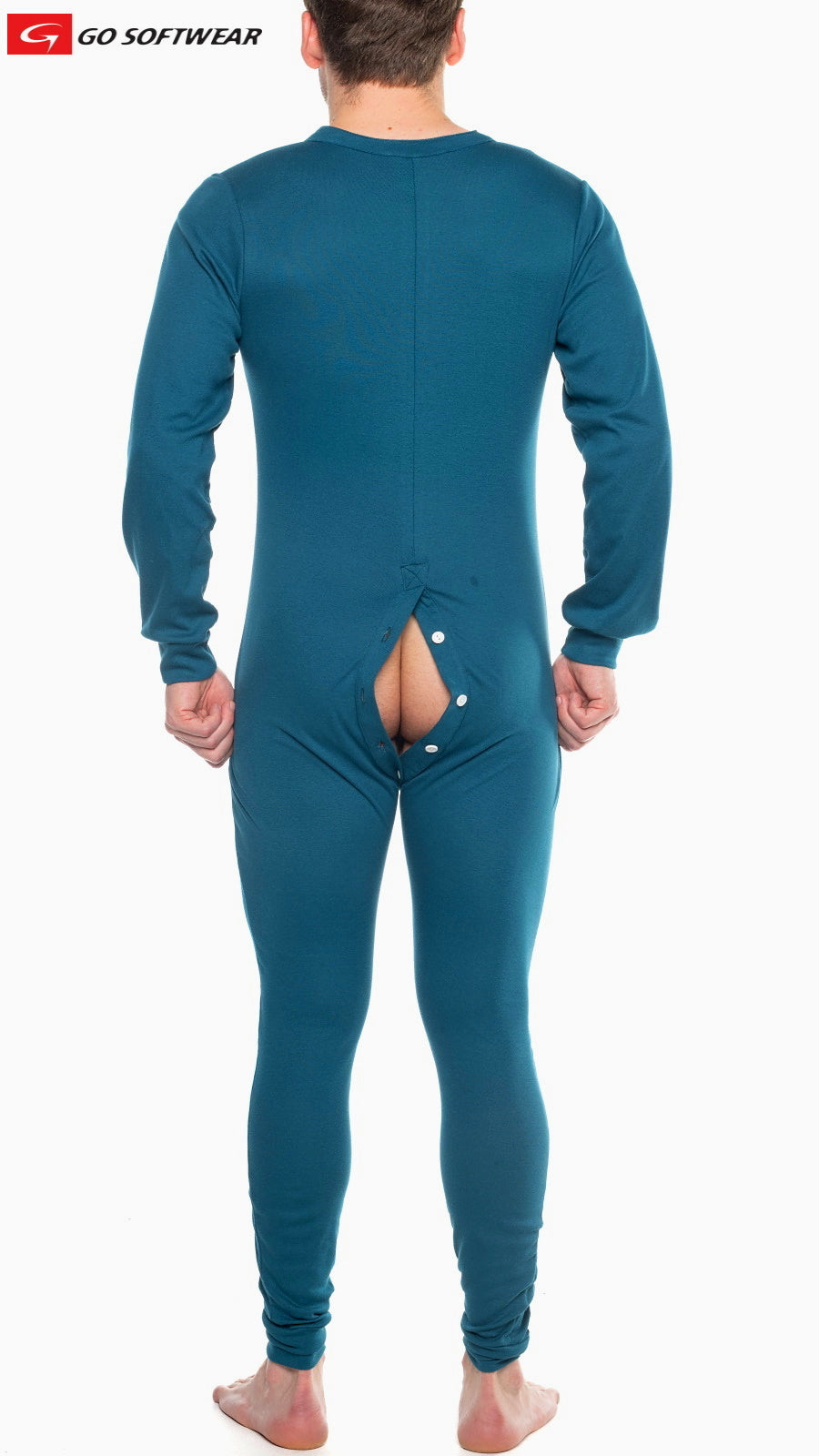 Go Softwear 4706 Men's Lumber Jack Open Back Union Suit - Teal
