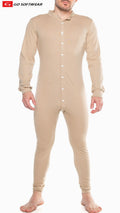 Go Softwear 4706 Men's Lumber Jack Open Back Union Suit - Pebble Tan