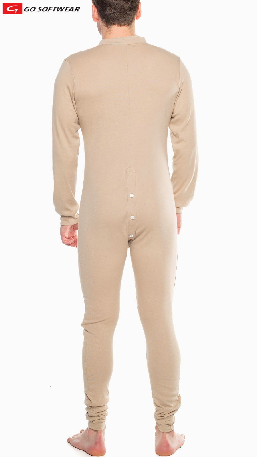 Go Softwear 4706 Men's Lumber Jack Open Back Union Suit - Pebble Tan