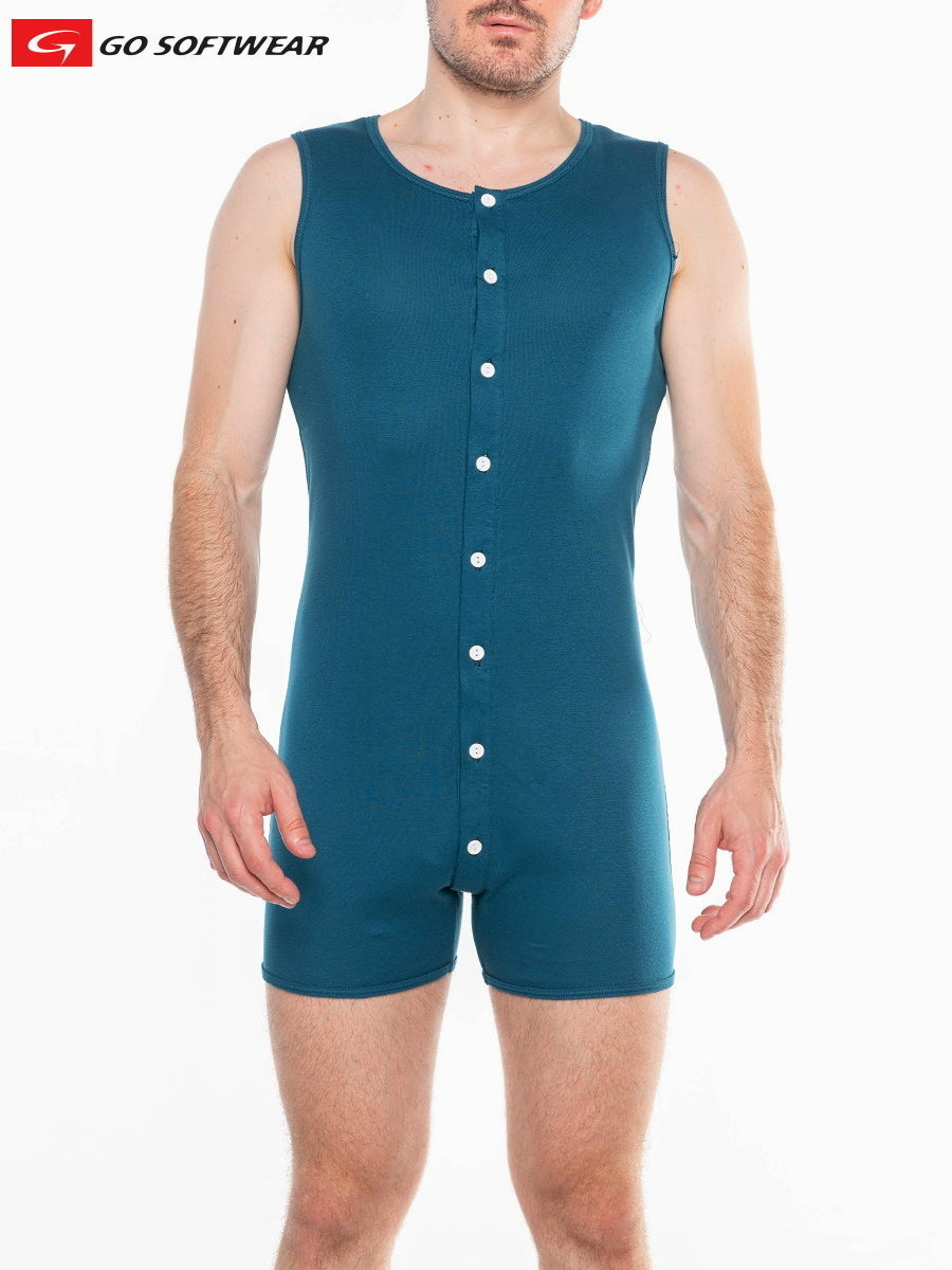 Go Softwear 4718 Men's Lumber Jack Open Back Onesy - Teal