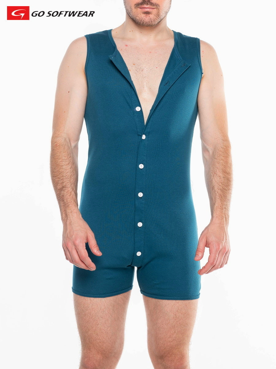 Go Softwear 4718 Men's Lumber Jack Open Back Onesy - Teal