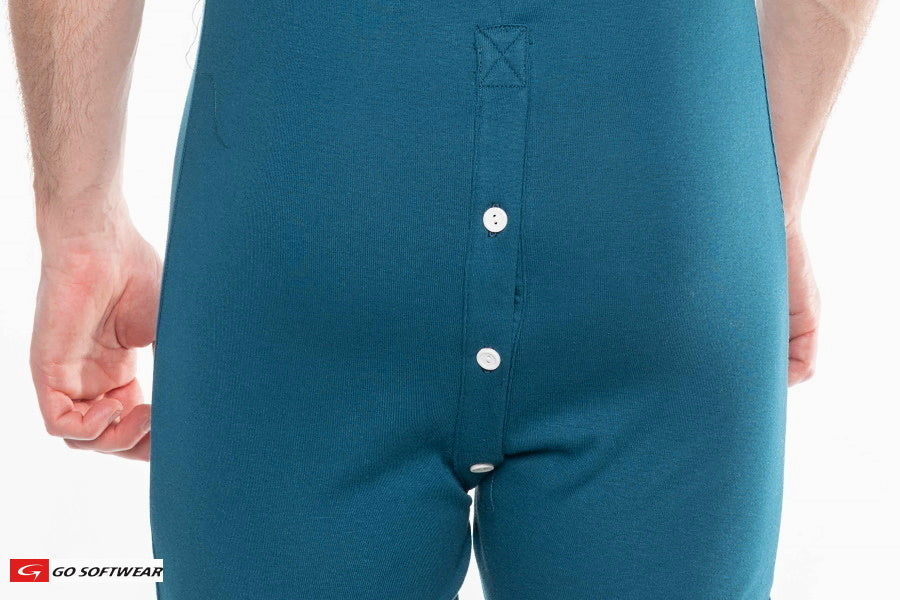 Go Softwear 4718 Men's Lumber Jack Open Back Onesy - Teal