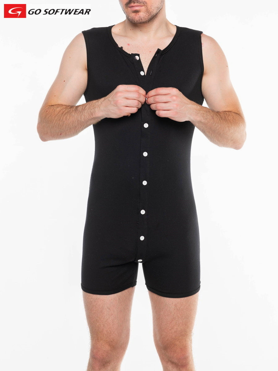 Go Softwear 4718 Men's Lumber Jack Open Back Onesy - Black