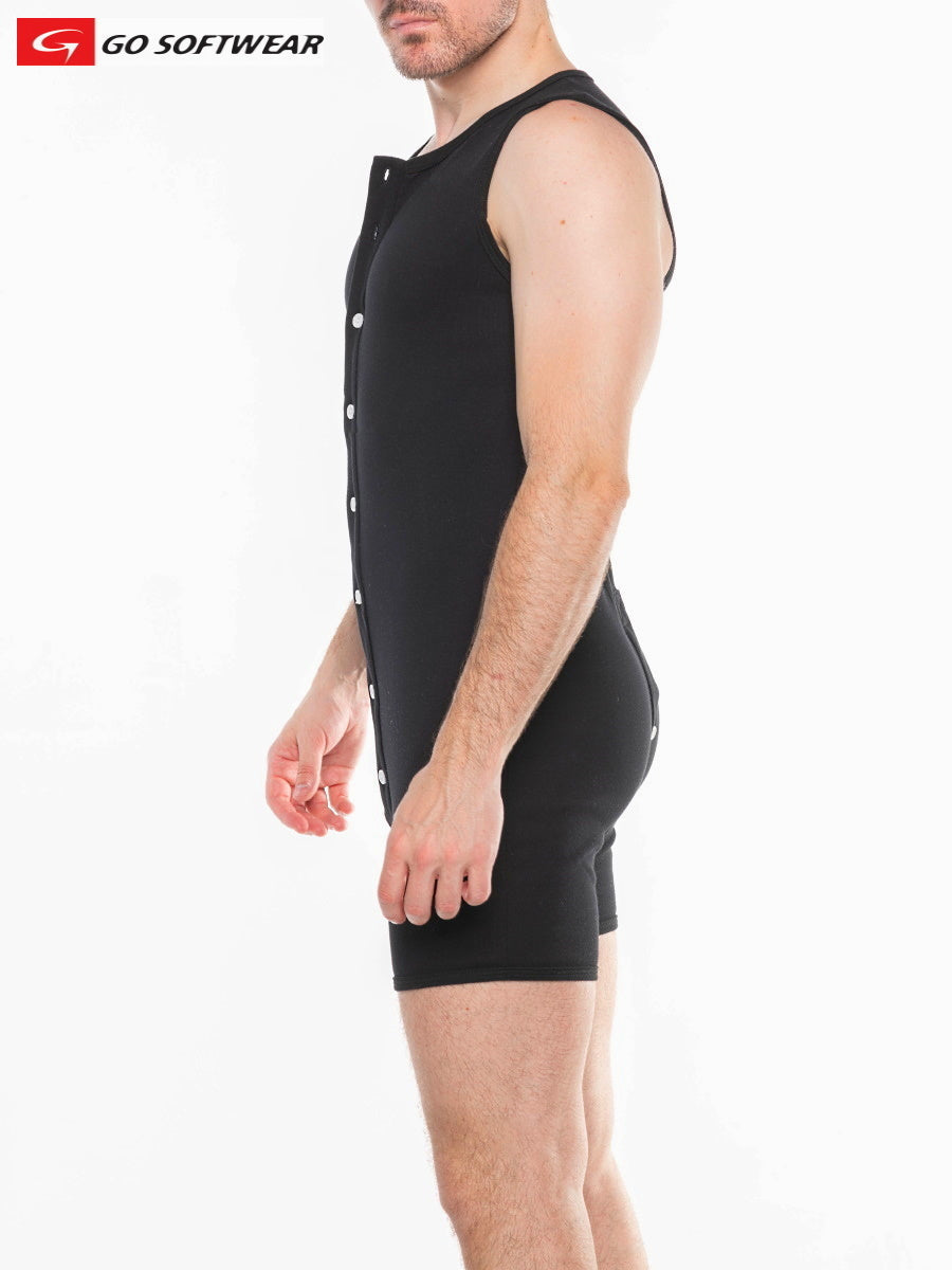 Go Softwear 4718 Men's Lumber Jack Open Back Onesy - Black