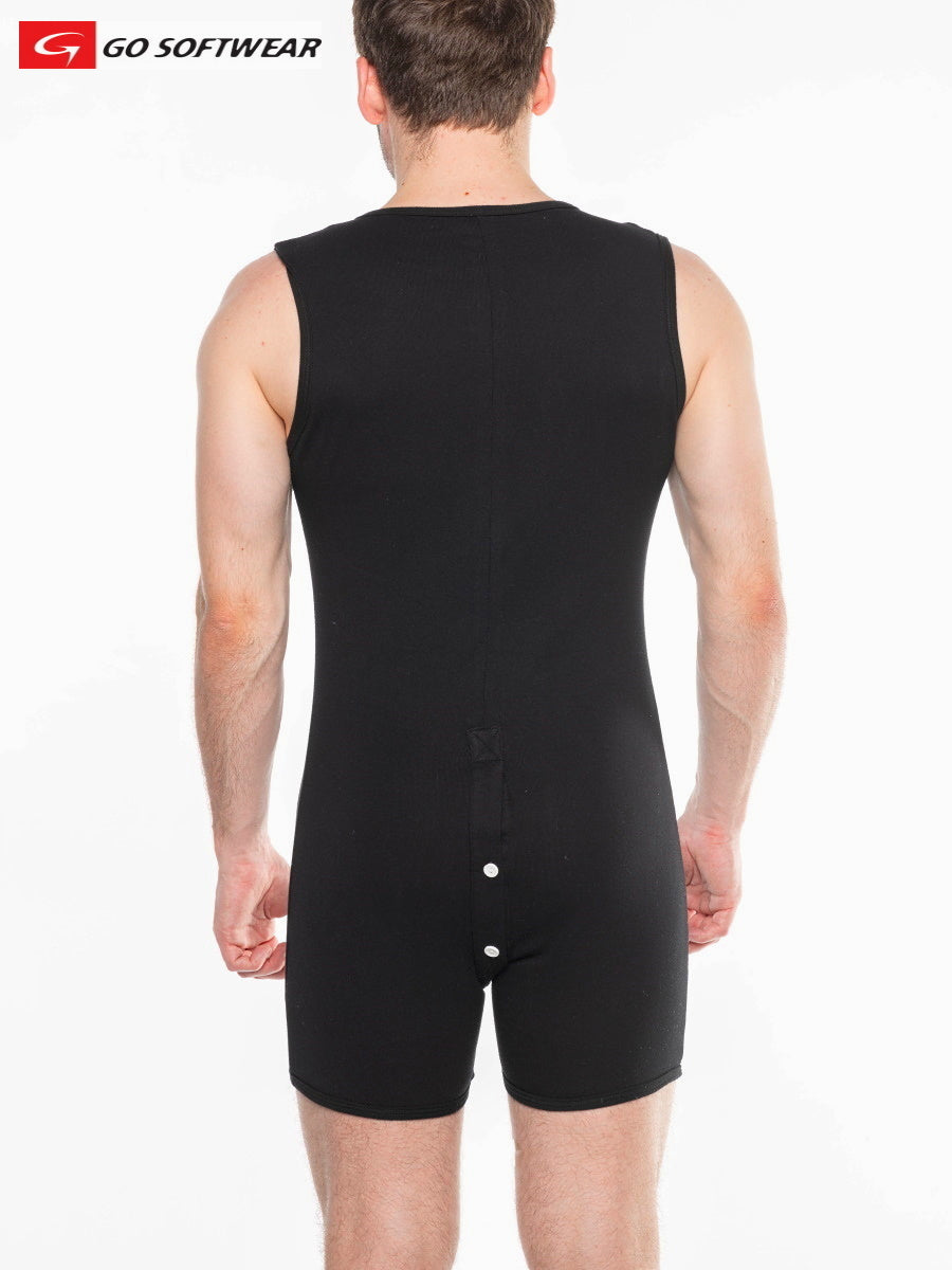 Go Softwear 4718 Men's Lumber Jack Open Back Onesy - Black