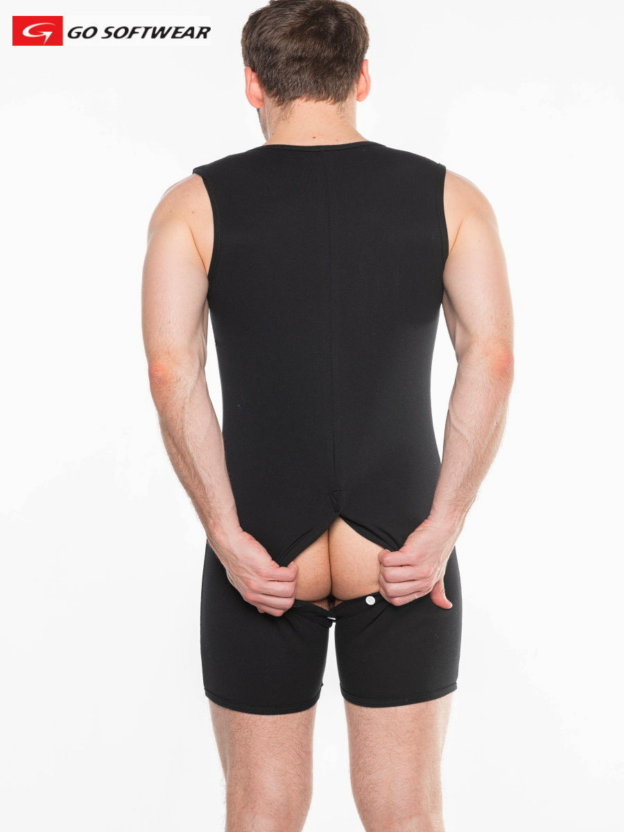 Go Softwear 4718 Men's Lumber Jack Open Back Onesy - Black