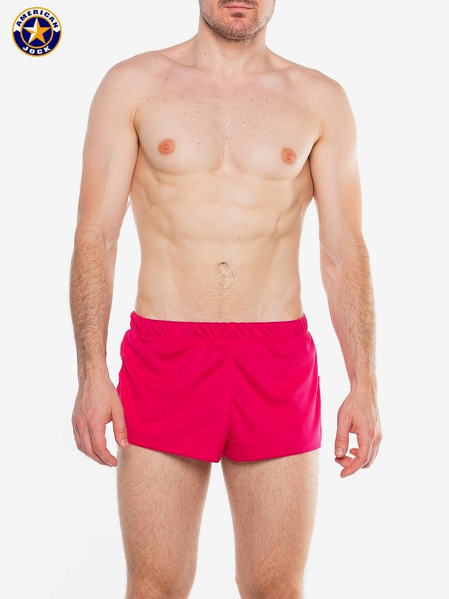 AMERICAN JOCK 8316 Men's Ultra Running Short - Paradise Pink