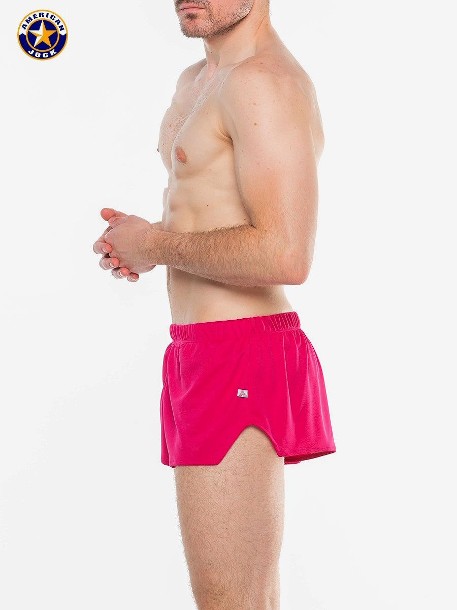 AMERICAN JOCK 8316 Men's Ultra Running Short - Paradise Pink