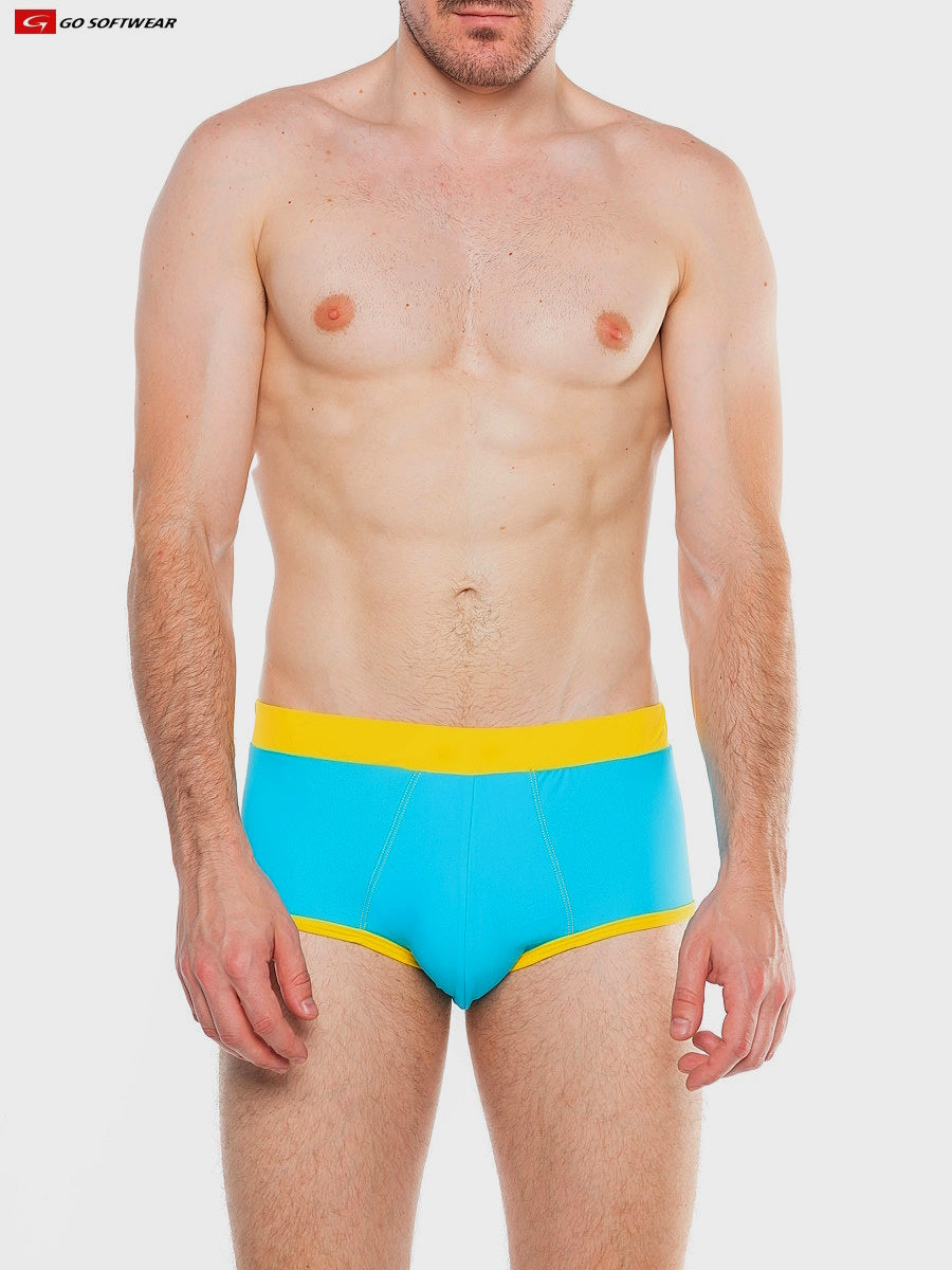 Go Softwear 4507 Men's Splash Full-Cut Brief Swim - Aquamarine