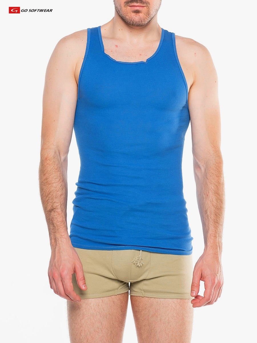 Go Softwear 4855 Men's Zion Rib Tank Top - Galactic Cobalt