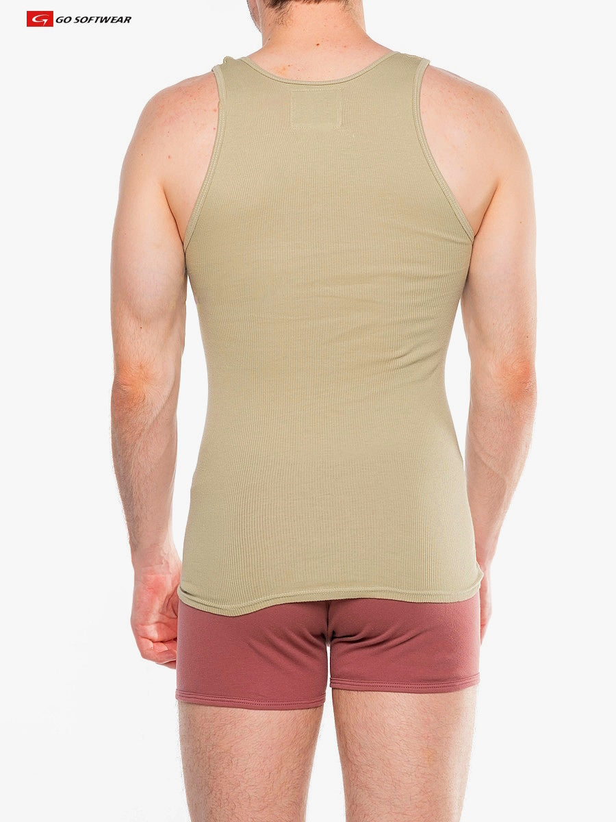 Go Softwear 4855 Men's Zion Rib Tank Top - Sage Leaf
