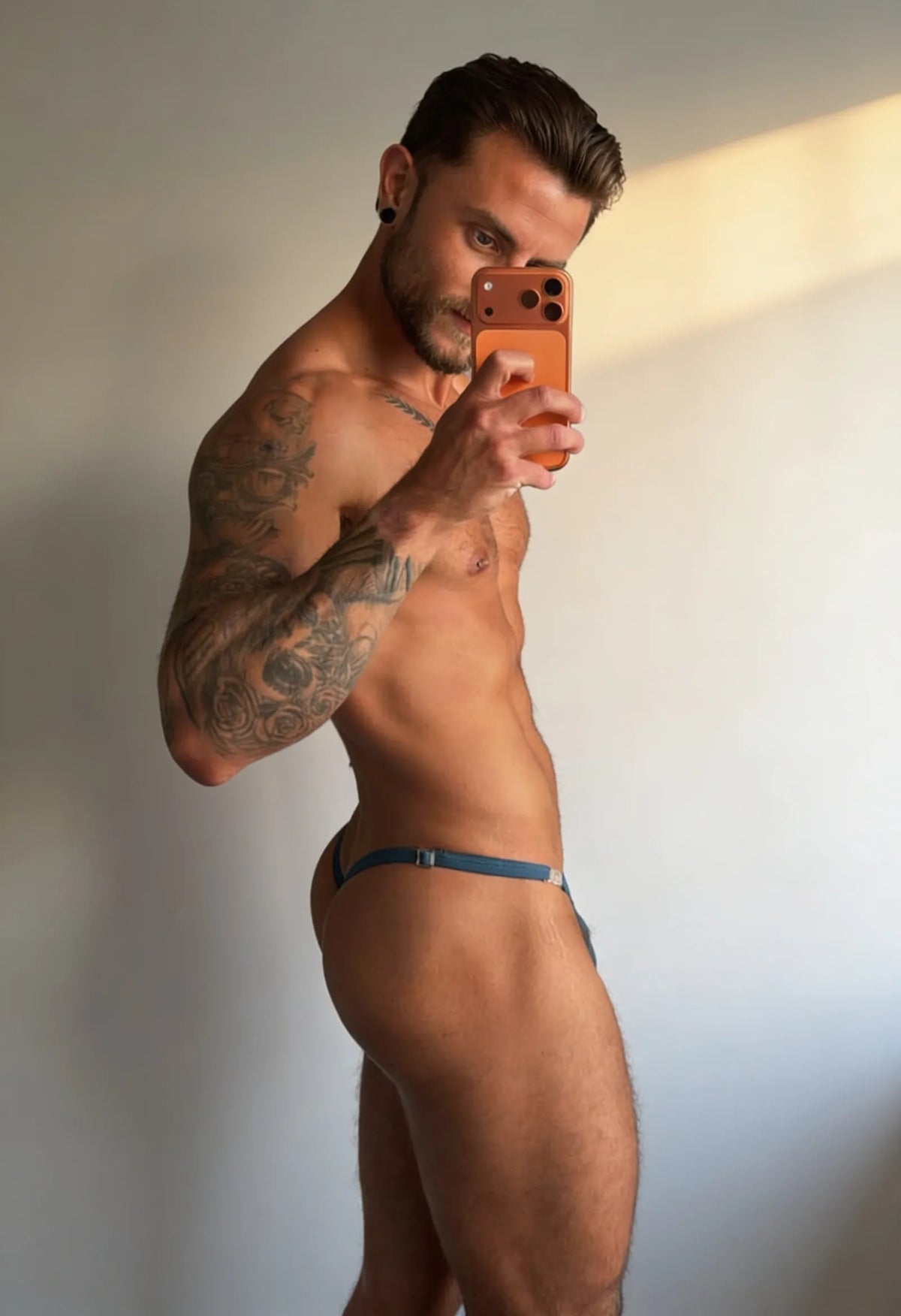 JJ Malibu Men's G String V Back Jockstrap - Teal Blue