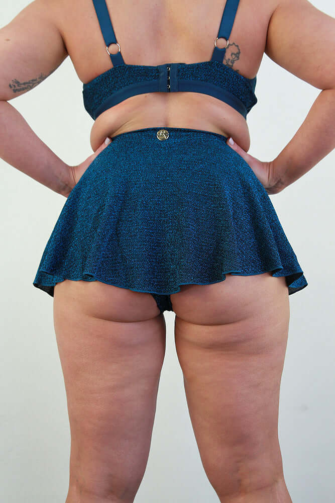 Glitteratti High Waist Skort Teal