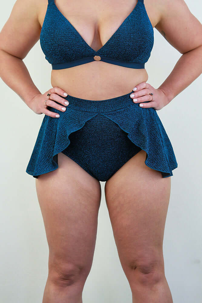 Glitteratti High Waist Skort Teal