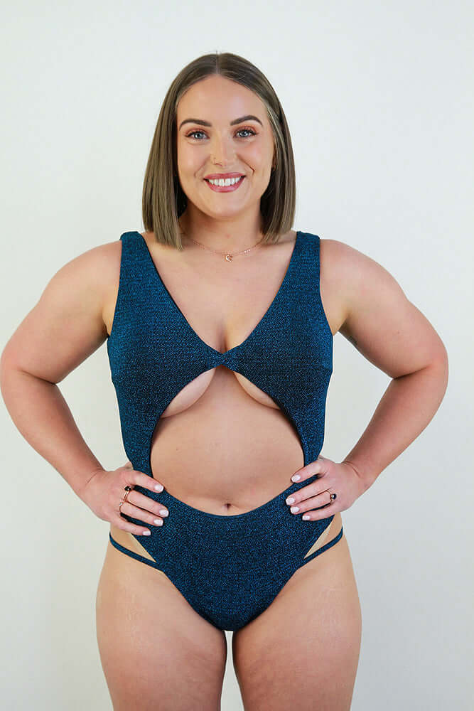 Glitteratti Knot Bodysuit Teal