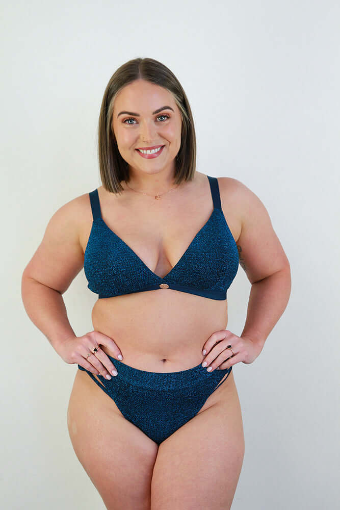 Glitteratti Plunge Bra Teal