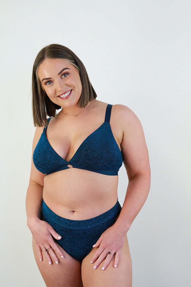 Glitteratti Plunge Bra Teal