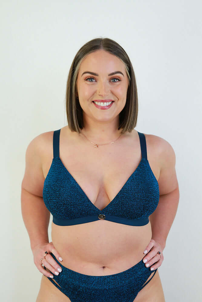 Glitteratti Plunge Bra Teal