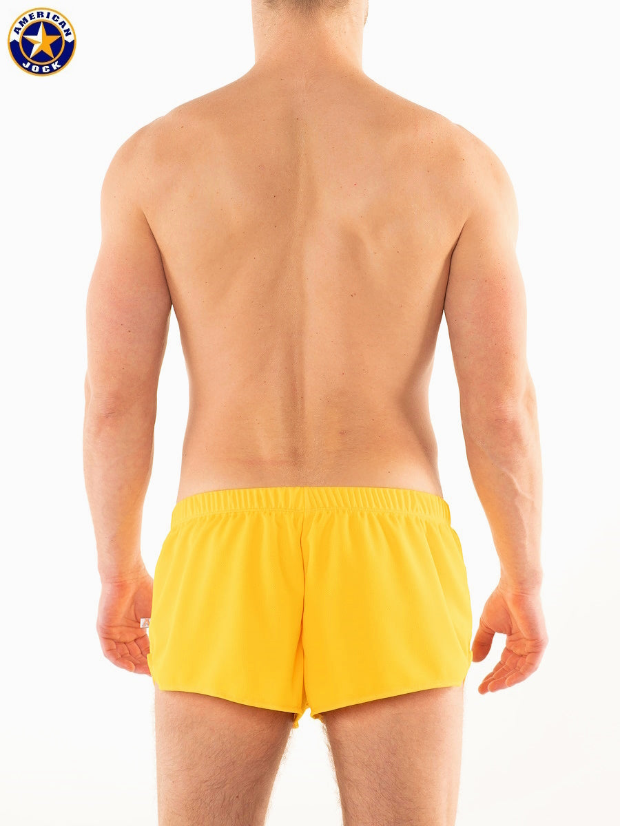 AMERICAN JOCK 8316 Men's Ultra Running Short - Yellow
