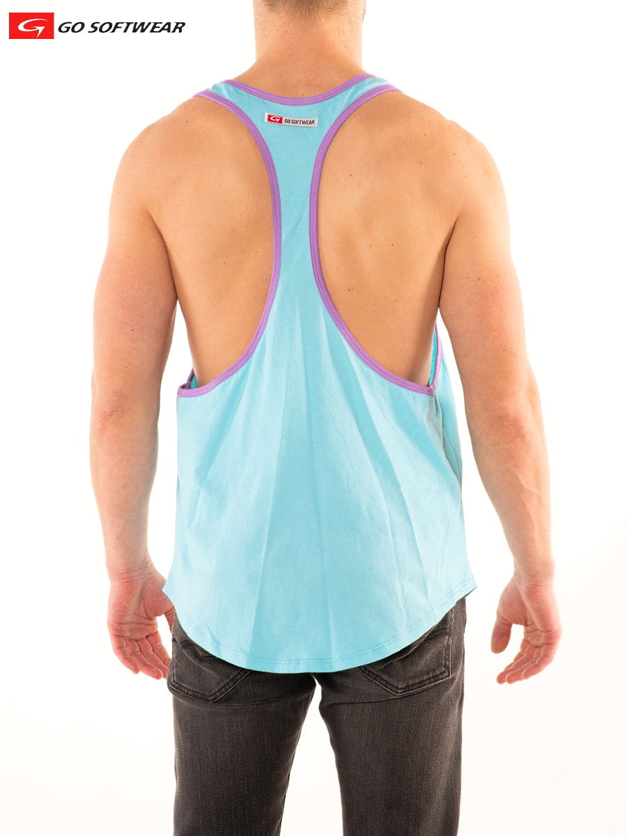 Go Softwear 4867 Men's Athletic Y-Back Tank Top - Aqua Blue