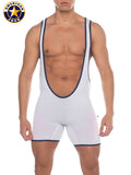 AMERICAN JOCK 8218 Men's Phys Ed Super Scoop Singlet - White