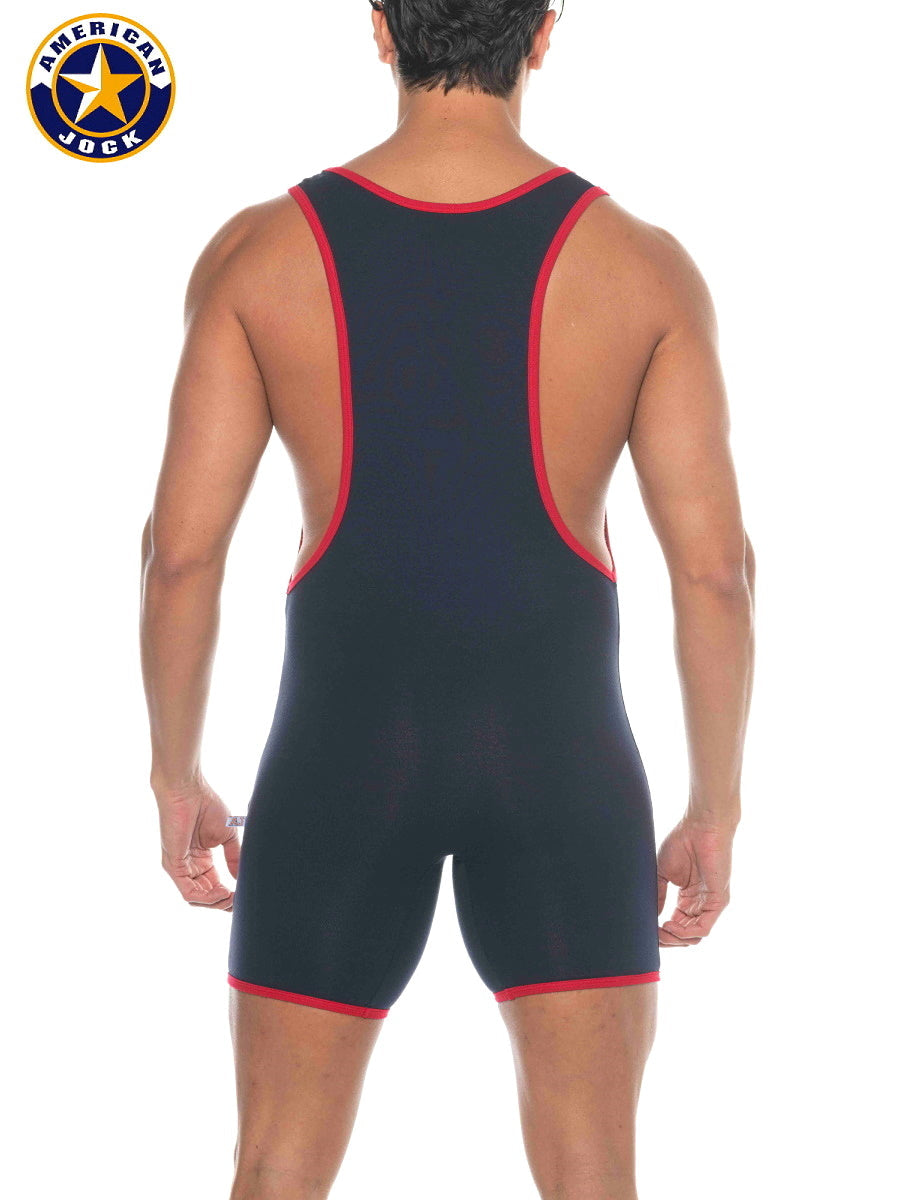 AMERICAN JOCK 8218 Men's Phys Ed Super Scoop Singlet - Navy