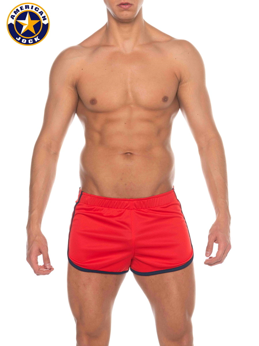 AMERICAN JOCK 8211 Men's Phys Ed Track Short - Red