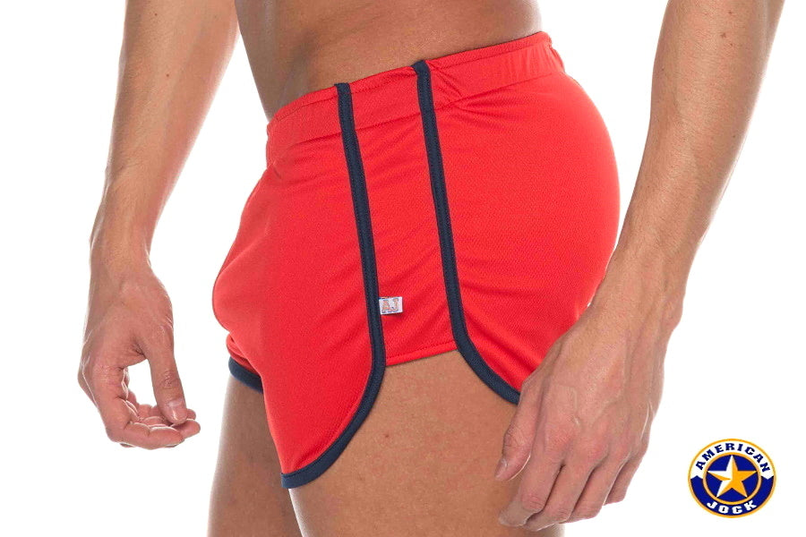 AMERICAN JOCK 8211 Men's Phys Ed Track Short - Red