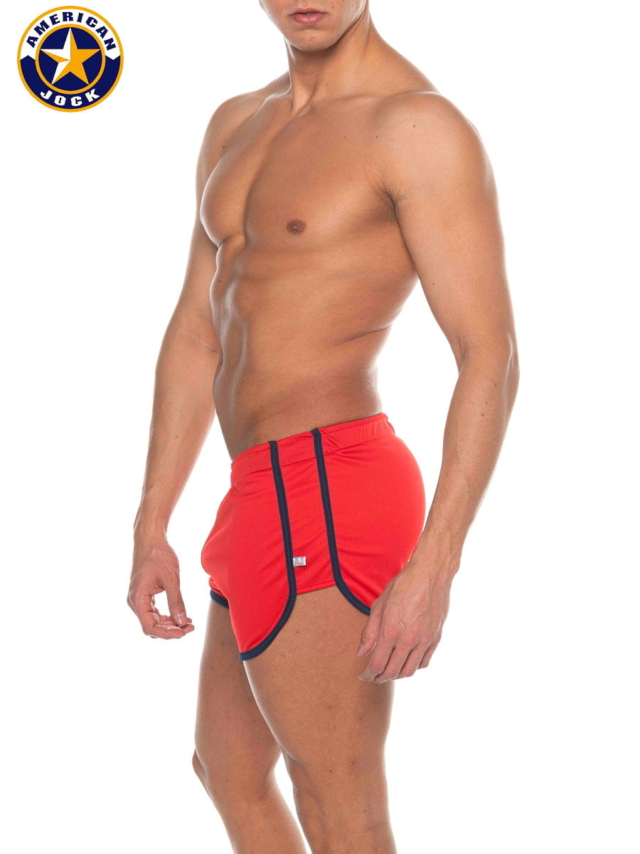 AMERICAN JOCK 8211 Men's Phys Ed Track Short - Red