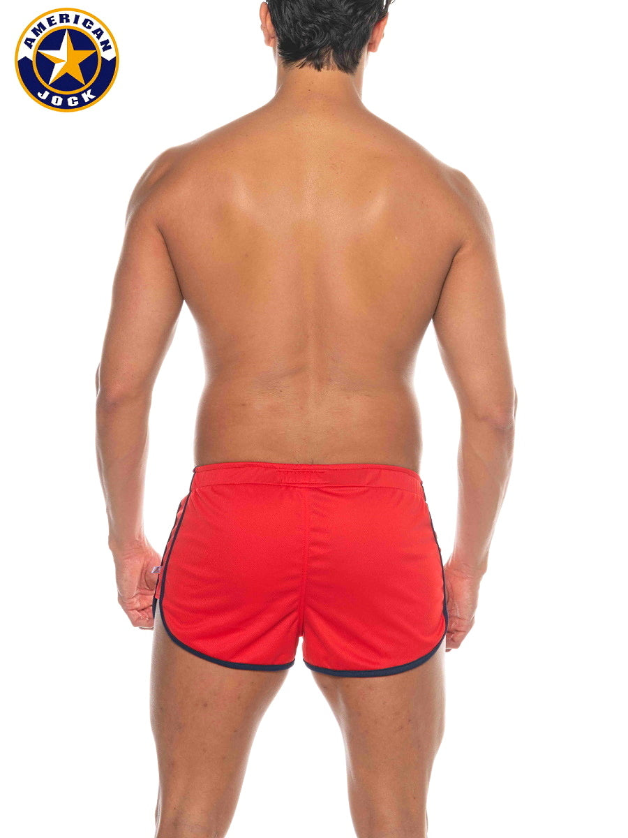 AMERICAN JOCK 8211 Men's Phys Ed Track Short - Red