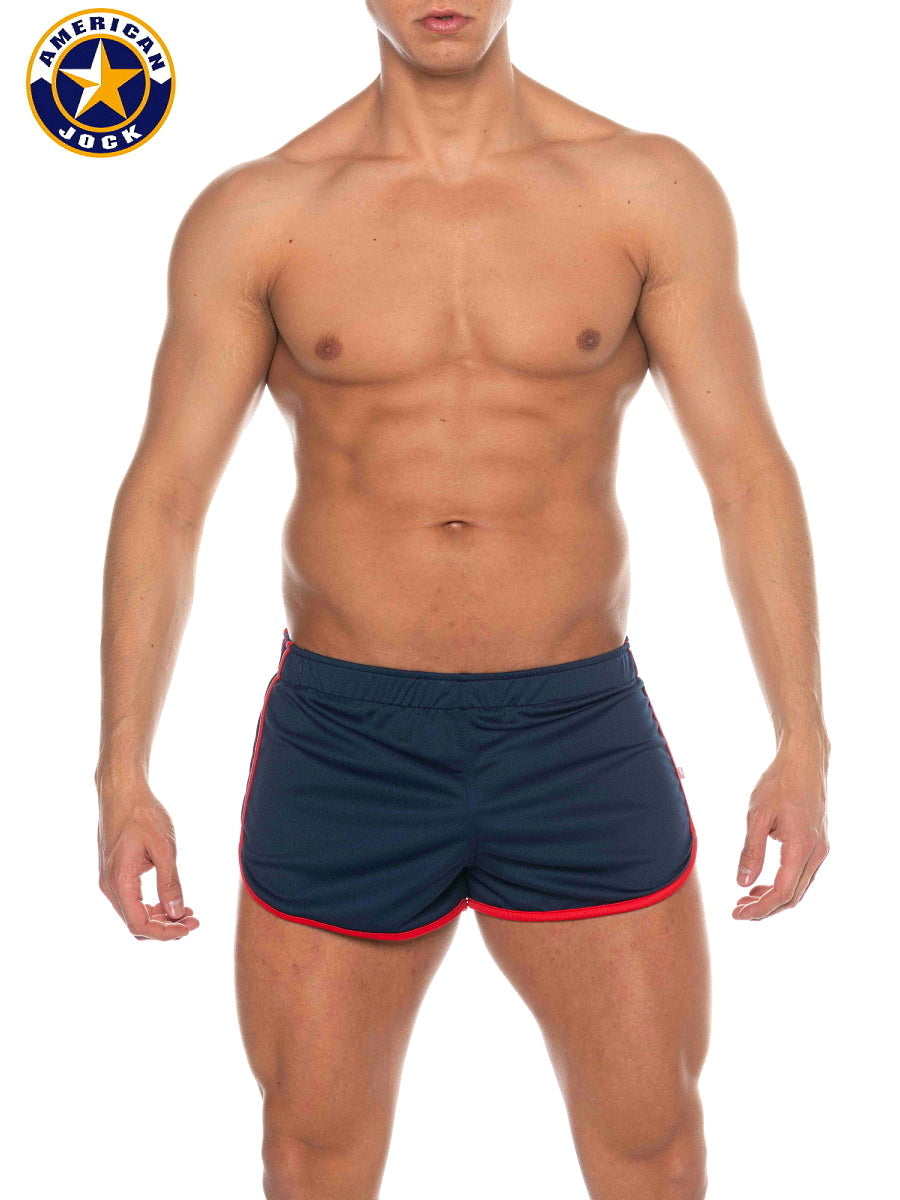 AMERICAN JOCK 8211 Men's Phys Ed Track Short - Navy
