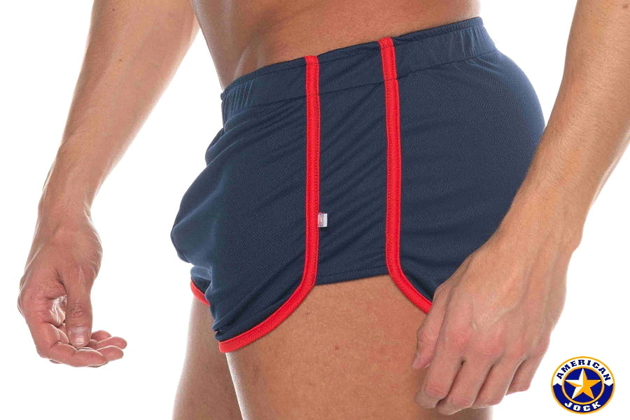 AMERICAN JOCK 8211 Men's Phys Ed Track Short - Navy