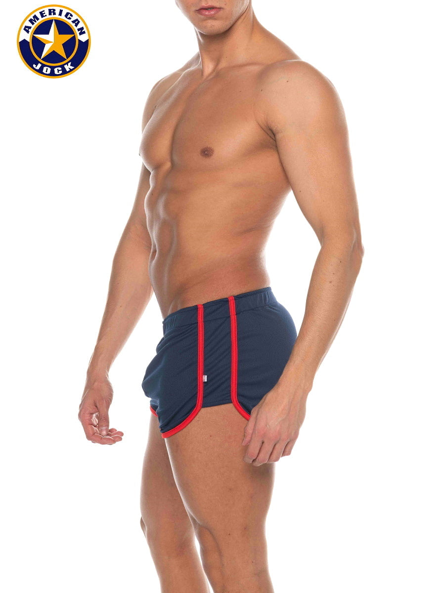 AMERICAN JOCK 8211 Men's Phys Ed Track Short - Navy
