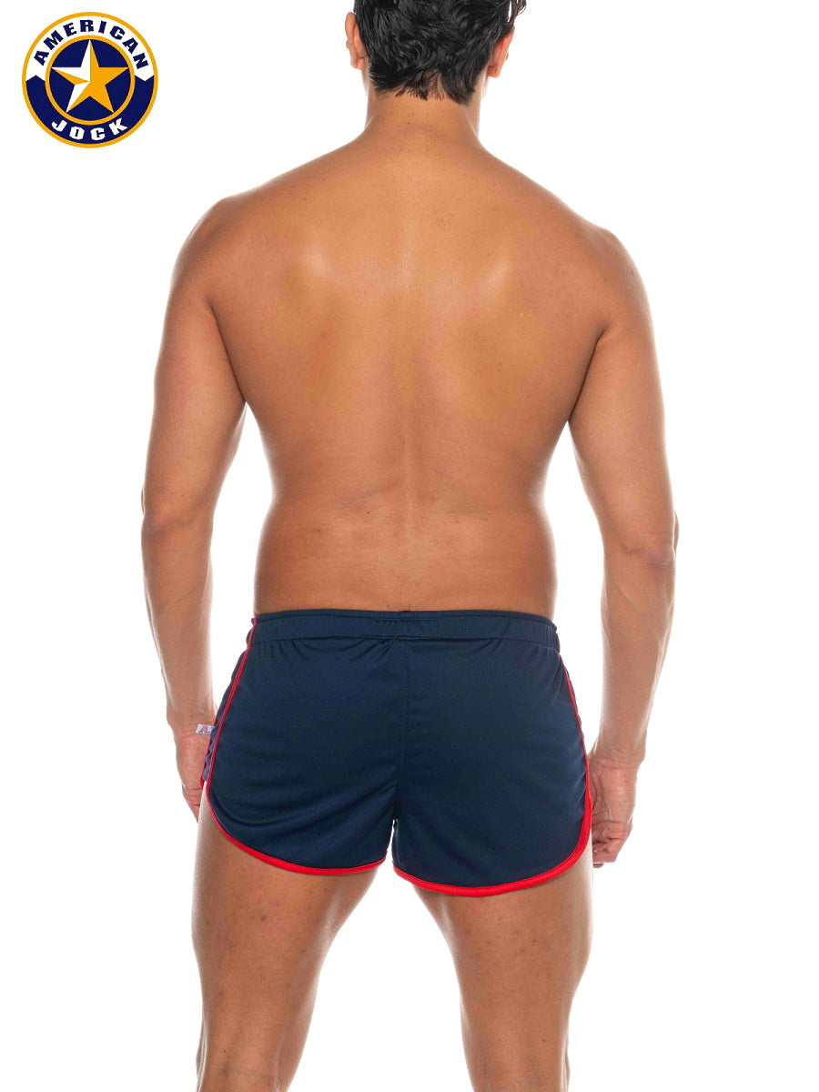AMERICAN JOCK 8211 Men's Phys Ed Track Short - Navy