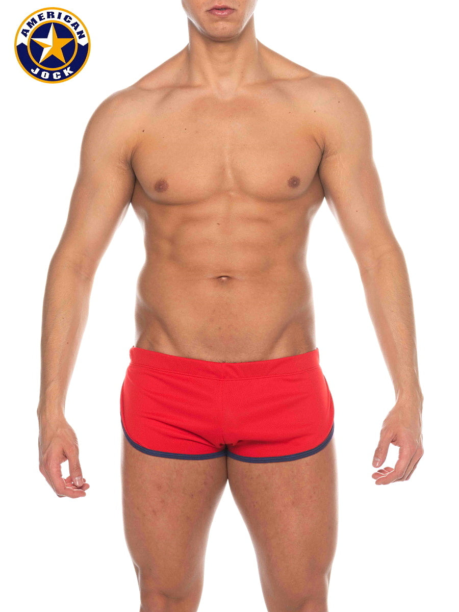 AMERICAN JOCK 8206 Men's Phys Ed Cool Down Short - Red