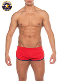 AMERICAN JOCK 8206 Men's Phys Ed Cool Down Short - Red