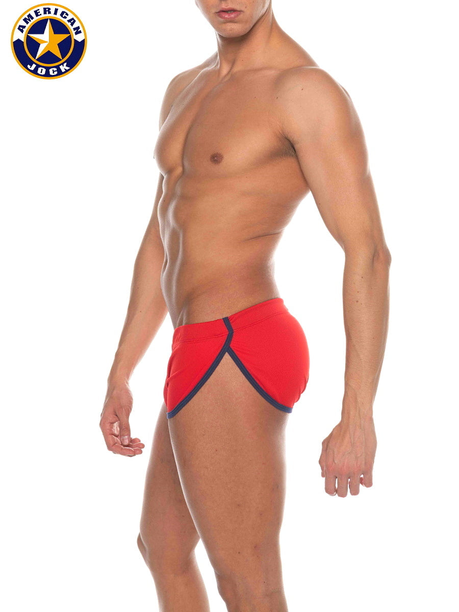 AMERICAN JOCK 8206 Men's Phys Ed Cool Down Short - Red