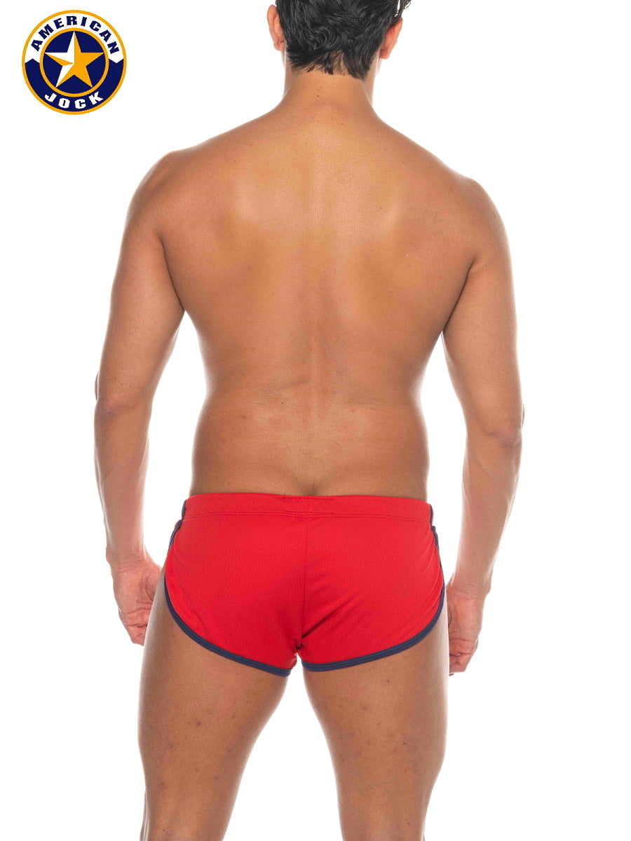 AMERICAN JOCK 8206 Men's Phys Ed Cool Down Short - Red