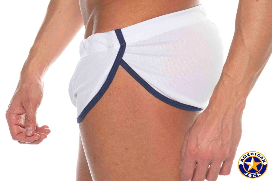 AMERICAN JOCK 8206 Men's Phys Ed Cool Down Short - White