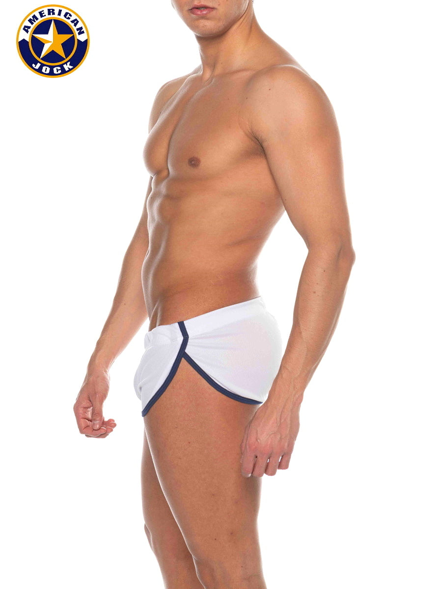 AMERICAN JOCK 8206 Men's Phys Ed Cool Down Short - White