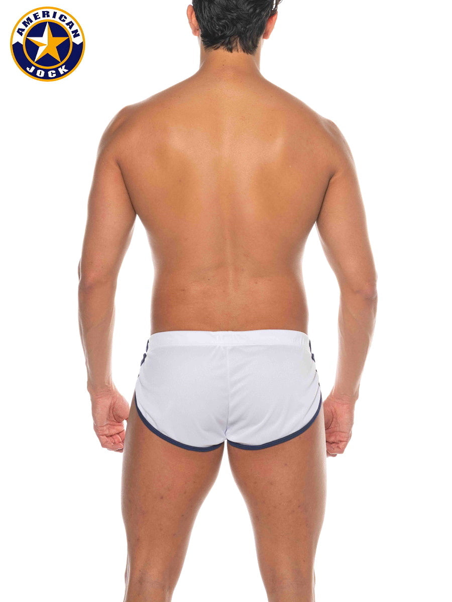AMERICAN JOCK 8206 Men's Phys Ed Cool Down Short - White