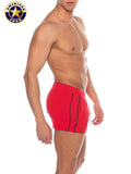 AMERICAN JOCK 8212 Men's Phys Ed Volley Short W/Pockets - Red