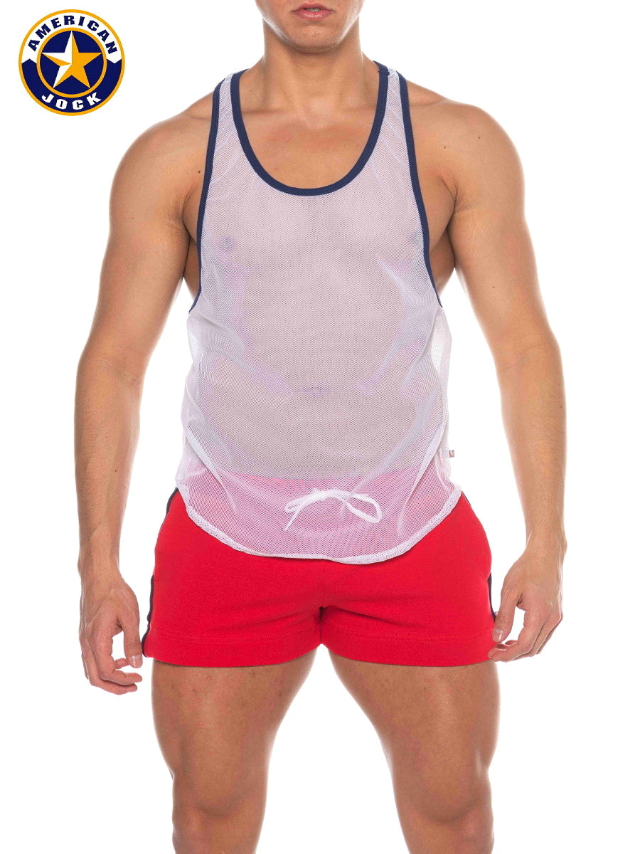 AMERICAN JOCK 8205 Men's Phys Ed Bodybuilder Tank - White